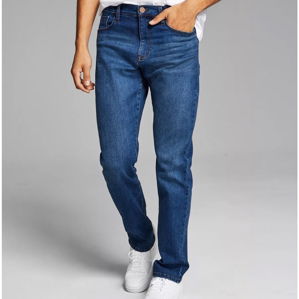 Men’s Dark Blue Slim Fit Stretch Jeans Sz 38 NWT